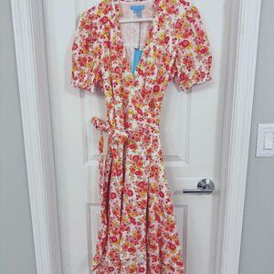 Draper James Naomi Wrap Dress in Magnolia Multi Size 8